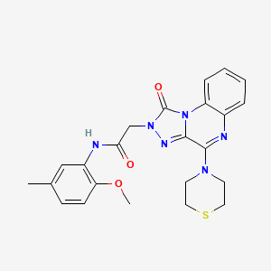 molecular formula C23H24N6O3S B2531747 N-(2-methoxy-5-methylphenyl)-2-(1-oxo-4-thiomorpholino-[1,2,4]triazolo[4,3-a]quinoxalin-2(1H)-yl)acetamide CAS No. 1189919-65-0