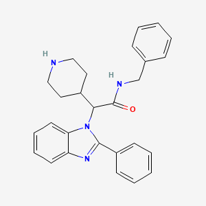 N-benzyl-2-(2-phenyl-1H-benzo[d]imidazol-1-yl)-2-(piperidin-4-yl)acetamide