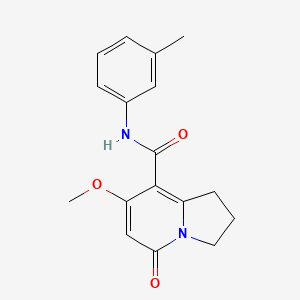 molecular formula C17H18N2O3 B2531762 7-methoxy-5-oxo-N-(m-tolyl)-1,2,3,5-tetrahydroindolizine-8-carboxamide CAS No. 2034292-68-5
