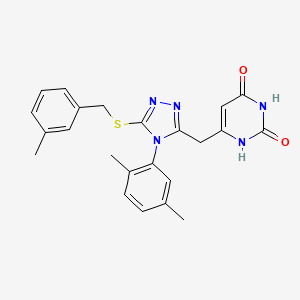 molecular formula C23H23N5O2S B2531765 6-[[4-(2,5-二甲苯基)-5-[(3-甲苯基)甲硫基]-1,2,4-三唑-3-基]甲基]-1H-嘧啶-2,4-二酮 CAS No. 852048-58-9