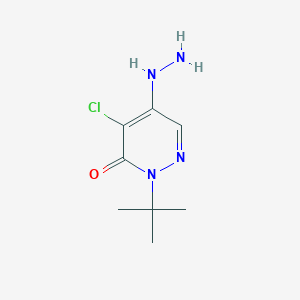 molecular formula C8H13ClN4O B2531770 2-(tert-butyl)-4-chloro-5-hydrazino-3(2H)-pyridazinone CAS No. 329710-01-2
