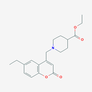 molecular formula C20H25NO4 B2531781 Ethyl 1-[(6-ethyl-2-oxochromen-4-yl)methyl]piperidine-4-carboxylate CAS No. 887210-21-1
