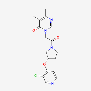 molecular formula C17H19ClN4O3 B2531788 3-(2-(3-((3-chloropyridin-4-yl)oxy)pyrrolidin-1-yl)-2-oxoethyl)-5,6-dimethylpyrimidin-4(3H)-one CAS No. 2034364-27-5