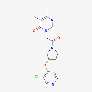 molecular formula C17H19ClN4O3 B2531788 3-(2-(3-((3-氯吡啶-4-基)氧基)吡咯烷-1-基)-2-氧代乙基)-5,6-二甲基嘧啶-4(3H)-酮 CAS No. 2034364-27-5