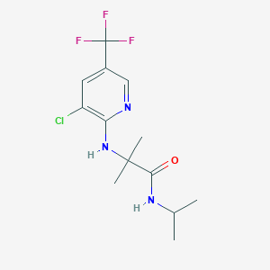 molecular formula C13H17ClF3N3O B2531789 2-{[3-chloro-5-(trifluoromethyl)pyridin-2-yl]amino}-2-methyl-N-(propan-2-yl)propanamide CAS No. 2060750-54-9
