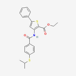 molecular formula C23H23NO3S2 B2531794 Ethyl 3-(4-(isopropylthio)benzamido)-5-phenylthiophene-2-carboxylate CAS No. 919840-28-1