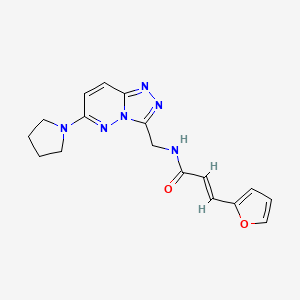 molecular formula C17H18N6O2 B2531797 (E)-3-(呋喃-2-基)-N-((6-(吡咯烷-1-基)-[1,2,4]三唑并[4,3-b]哒嗪-3-基)甲基)丙烯酰胺 CAS No. 2035004-07-8