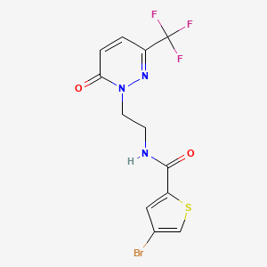 molecular formula C12H9BrF3N3O2S B2531800 4-Bromo-N-[2-[6-oxo-3-(trifluoromethyl)pyridazin-1-yl]ethyl]thiophene-2-carboxamide CAS No. 2415552-91-7
