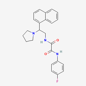 molecular formula C24H24FN3O2 B2531801 N1-(4-fluorophenyl)-N2-(2-(naphthalen-1-yl)-2-(pyrrolidin-1-yl)ethyl)oxalamide CAS No. 941977-29-3