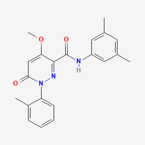 molecular formula C21H21N3O3 B2531807 N-(3,5-dimethylphenyl)-4-methoxy-1-(2-methylphenyl)-6-oxopyridazine-3-carboxamide CAS No. 1002255-26-6