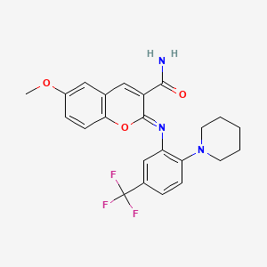 6-Methoxy-2-[2-piperidin-1-yl-5-(trifluoromethyl)phenyl]iminochromene-3-carboxamide