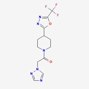 2-(1H-1,2,4-triazol-1-yl)-1-(4-(5-(trifluoromethyl)-1,3,4-oxadiazol-2-yl)piperidin-1-yl)ethanone