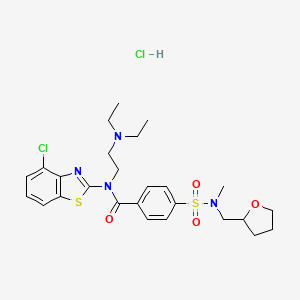 N-(4-chlorobenzo[d]thiazol-2-yl)-N-(2-(diethylamino)ethyl)-4-(N-methyl-N-((tetrahydrofuran-2-yl)methyl)sulfamoyl)benzamide hydrochloride