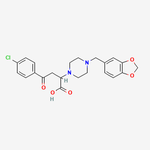 2-{4-[(2H-1,3-benzodioxol-5-yl)methyl]piperazin-1-yl}-4-(4-chlorophenyl)-4-oxobutanoic acid