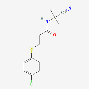 molecular formula C13H15ClN2OS B2531822 3-[(4-chlorophenyl)sulfanyl]-N-(1-cyano-1-methylethyl)propanamide CAS No. 1333556-88-9