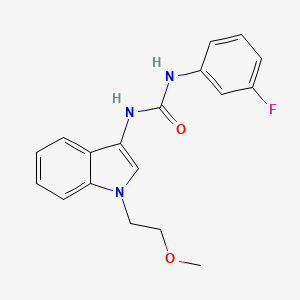 molecular formula C18H18FN3O2 B2531824 1-(3-氟苯基)-3-(1-(2-甲氧基乙基)-1H-吲哚-3-基)脲 CAS No. 922992-14-1