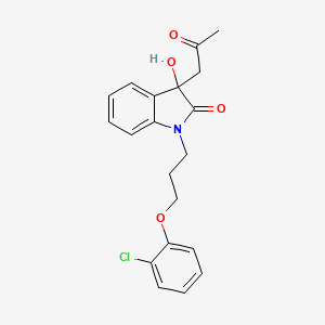 molecular formula C20H20ClNO4 B2531826 1-[3-(2-氯苯氧基)丙基]-3-羟基-3-(2-氧代丙基)-2,3-二氢-1H-吲哚-2-酮 CAS No. 879044-20-9