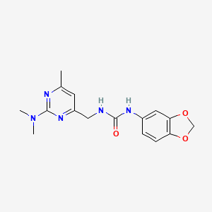 molecular formula C16H19N5O3 B2531833 1-(Benzo[d][1,3]dioxol-5-yl)-3-((2-(dimethylamino)-6-methylpyrimidin-4-yl)methyl)urea CAS No. 1798035-47-8