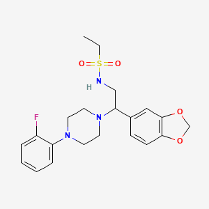 N-(2-(benzo[d][1,3]dioxol-5-yl)-2-(4-(2-fluorophenyl)piperazin-1-yl)ethyl)ethanesulfonamide