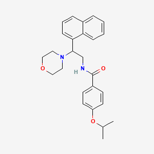 molecular formula C26H30N2O3 B2531835 4-异丙氧基-N-(2-吗啉-2-(萘-1-基)乙基)苯甲酰胺 CAS No. 942011-61-2