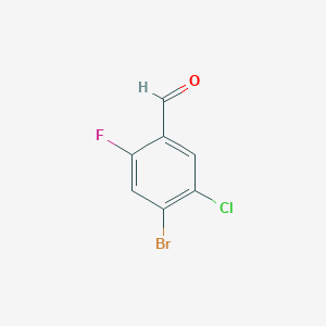 molecular formula C7H3BrClFO B2531836 4-溴-5-氯-2-氟苯甲醛 CAS No. 1603584-72-0
