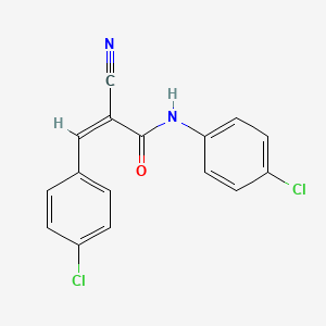 molecular formula C16H10Cl2N2O B2531839 (Z)-N,3-bis(4-chlorophenyl)-2-cyanoprop-2-enamide CAS No. 344950-15-8