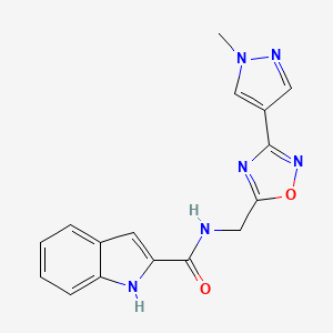 N-((3-(1-methyl-1H-pyrazol-4-yl)-1,2,4-oxadiazol-5-yl)methyl)-1H-indole-2-carboxamide