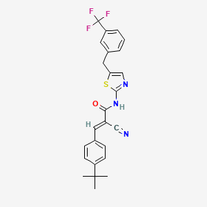 molecular formula C25H22F3N3OS B2531846 (E)-3-(4-tert-butylphenyl)-2-cyano-N-[5-[[3-(trifluoromethyl)phenyl]methyl]-1,3-thiazol-2-yl]prop-2-enamide CAS No. 468771-77-9