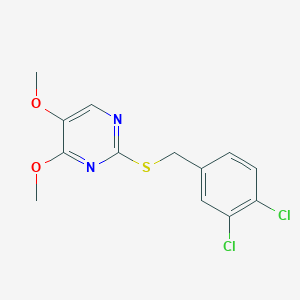 molecular formula C13H12Cl2N2O2S B2531855 2-[(3,4-Dichlorobenzyl)sulfanyl]-4,5-dimethoxypyrimidine CAS No. 339276-04-9