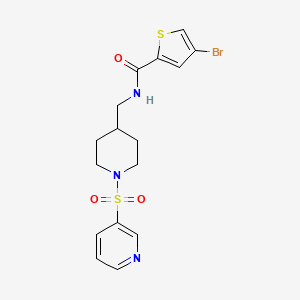 molecular formula C16H18BrN3O3S2 B2531858 4-bromo-N-((1-(pyridin-3-ylsulfonyl)piperidin-4-yl)methyl)thiophene-2-carboxamide CAS No. 1797247-56-3