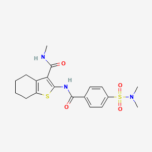 molecular formula C19H23N3O4S2 B2531859 2-[[4-(二甲基磺酰基)苯甲酰]氨基]-N-甲基-4,5,6,7-四氢-1-苯并噻吩-3-甲酰胺 CAS No. 868965-31-5