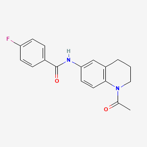 molecular formula C18H17FN2O2 B2531866 N-(1-乙酰基-3,4-二氢-2H-喹啉-6-基)-4-氟苯甲酰胺 CAS No. 941870-80-0
