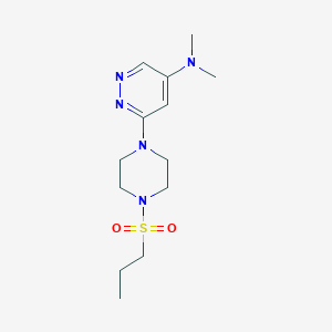 molecular formula C13H23N5O2S B2531868 N,N-dimethyl-6-(4-(propylsulfonyl)piperazin-1-yl)pyridazin-4-amine CAS No. 1448078-79-2