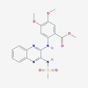 molecular formula C19H20N4O6S B2531882 Methyl 2-[[3-(methanesulfonamido)quinoxalin-2-yl]amino]-4,5-dimethoxybenzoate CAS No. 892624-28-1