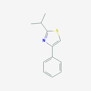 molecular formula C12H13NS B025319 Thiazole, 2-(1-methylethyl)-4-phenyl- CAS No. 19968-51-5