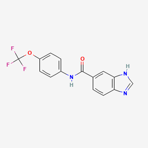 molecular formula C15H10F3N3O2 B2531915 N-[4-(三氟甲氧基)苯基]-1H-苯并咪唑-6-甲酰胺 CAS No. 830350-75-9