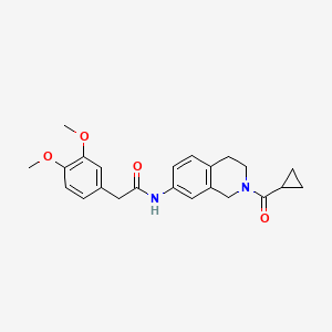 molecular formula C23H26N2O4 B2531927 N-(2-(cyclopropanecarbonyl)-1,2,3,4-tetrahydroisoquinolin-7-yl)-2-(3,4-dimethoxyphenyl)acetamide CAS No. 955644-97-0