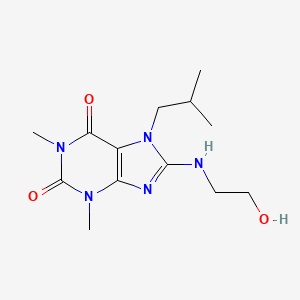 molecular formula C13H21N5O3 B2531969 8-((2-hydroxyethyl)amino)-7-isobutyl-1,3-dimethyl-1H-purine-2,6(3H,7H)-dione CAS No. 941974-95-4