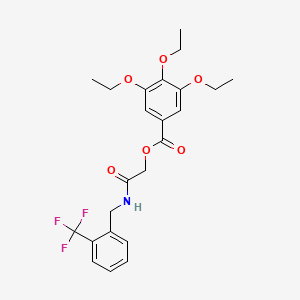 molecular formula C23H26F3NO6 B2531980 ({[2-(Trifluoromethyl)phenyl]methyl}carbamoyl)methyl 3,4,5-triethoxybenzoate CAS No. 1794851-30-1