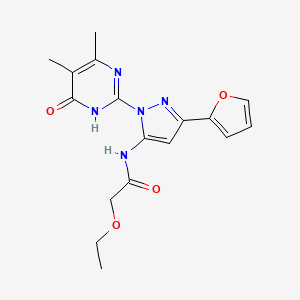 molecular formula C17H19N5O4 B2531981 N-(1-(4,5-dimethyl-6-oxo-1,6-dihydropyrimidin-2-yl)-3-(furan-2-yl)-1H-pyrazol-5-yl)-2-ethoxyacetamide CAS No. 1171436-49-9