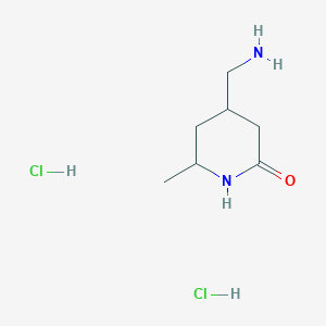 molecular formula C7H16Cl2N2O B2531983 4-(Aminomethyl)-6-methylpiperidin-2-one dihydrochloride CAS No. 1989672-02-7