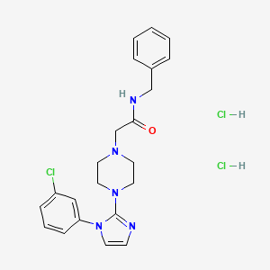 N-benzyl-2-(4-(1-(3-chlorophenyl)-1H-imidazol-2-yl)piperazin-1-yl)acetamide dihydrochloride