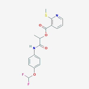 1-{[4-(Difluoromethoxy)phenyl]carbamoyl}ethyl 2-(methylsulfanyl)pyridine-3-carboxylate