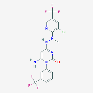 6-Amino-4-(2-(3-chloro-5-(trifluoromethyl)-2-pyridinyl)-2-methylhydrazino)-1-(3-(trifluoromethyl)phenyl)-2(1H)-pyrimidinone