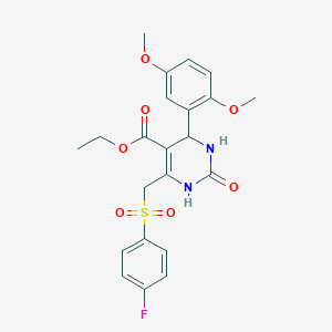 Ethyl 4-(2,5-dimethoxyphenyl)-6-[(4-fluorobenzenesulfonyl)methyl]-2-oxo-1,2,3,4-tetrahydropyrimidine-5-carboxylate