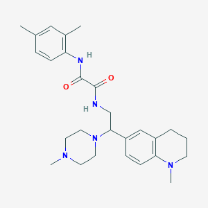 molecular formula C27H37N5O2 B2532032 N1-(2,4-二甲苯基)-N2-(2-(1-甲基-1,2,3,4-四氢喹啉-6-基)-2-(4-甲基哌嗪-1-基)乙基)草酰胺 CAS No. 922039-41-6