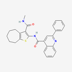 N-(3-(methylcarbamoyl)-5,6,7,8-tetrahydro-4H-cyclohepta[b]thiophen-2-yl)-2-phenylquinoline-4-carboxamide