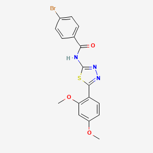 molecular formula C17H14BrN3O3S B2532039 4-溴-N-(5-(2,4-二甲氧基苯基)-1,3,4-噻二唑-2-基)苯甲酰胺 CAS No. 379730-55-9