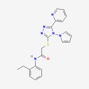 N-(2-ethylphenyl)-2-{[5-(pyridin-2-yl)-4-(1H-pyrrol-1-yl)-4H-1,2,4-triazol-3-yl]sulfanyl}acetamide