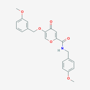 molecular formula C22H21NO6 B2532049 N-(4-methoxybenzyl)-5-((3-methoxybenzyl)oxy)-4-oxo-4H-pyran-2-carboxamide CAS No. 1021093-97-9